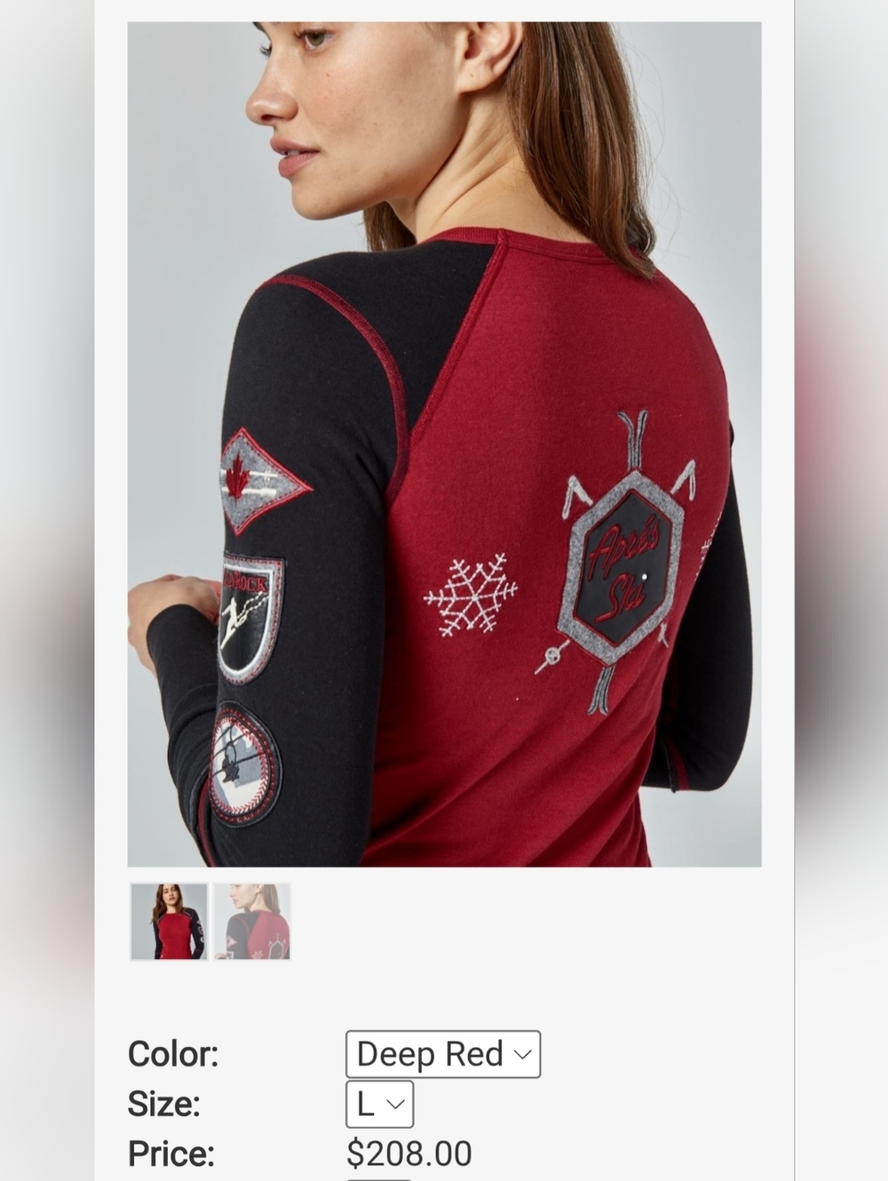 Alp N Rock Heritage Apres Canada Crew Henley Long Sleeve Top - Picture 2 of 14